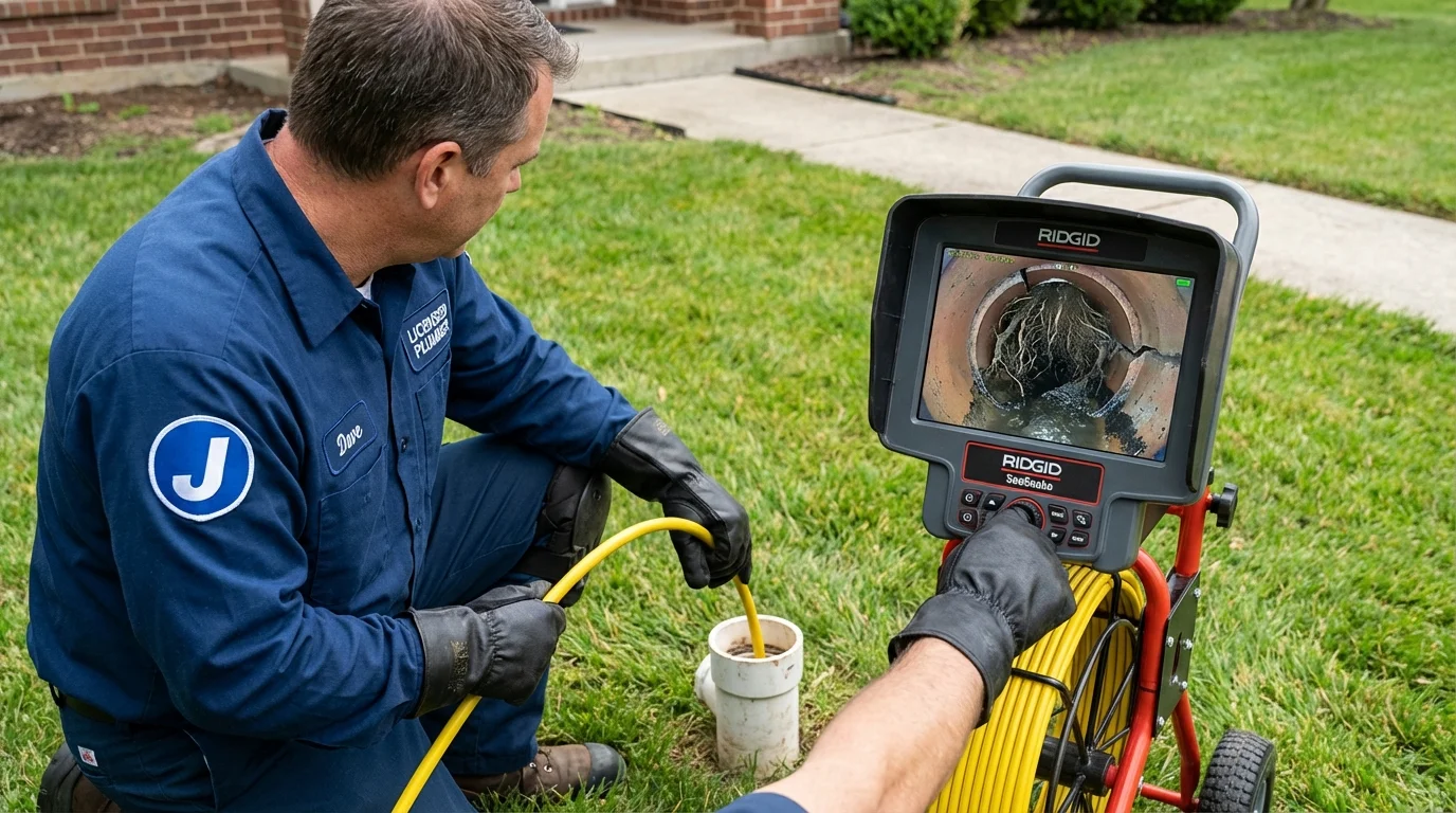 Sewer camera inspection being performed by Johns Plumbing LLC in Matteson